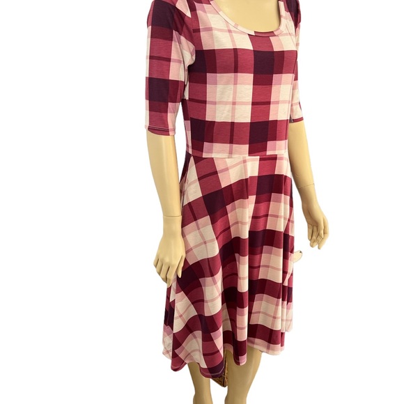 LuLaRoe Nicole Purple Plaid Dress With Pockets Size Large Cute & Sassy. - Picture 9 of 13